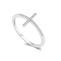 Inel din aur alb cu pietre Diamant