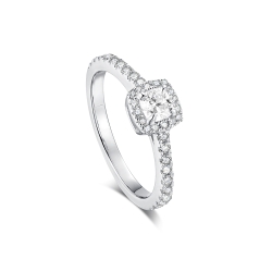 Inel din aur alb cu pietre Diamant