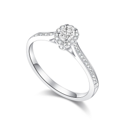 Inel din aur alb cu pietre Diamant