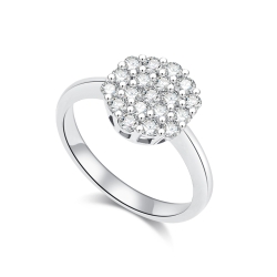 Inel din aur alb cu pietre Diamant