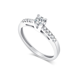 Inel din aur alb cu pietre Diamant
