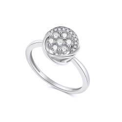 Inel din aur alb cu pietre Diamant