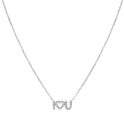Colier din aur alb cu pietre Diamant