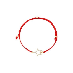 Brățară Stea din aur galben cu pietre Cubic Zirconia Incolor, Textil