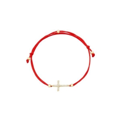 Brățară din aur galben cu pietre Cubic Zirconia Incolor, Textil