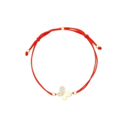 Brățară din aur galben cu pietre Cubic Zirconia Incolor, Textil