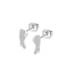 Cercei din argint  cu pietre Cubic Zirconia Incolor