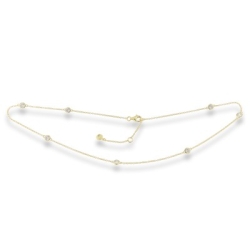 Colier din argint placat cu aur  cu pietre Cubic Zirconia Incolor