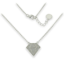 Colier din argint  cu pietre Cubic Zirconia Incolor