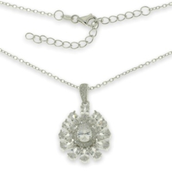 Colier din argint  cu pietre Cubic Zirconia Incolor