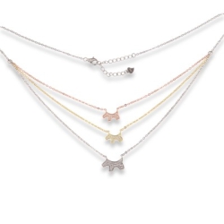 Colier din argint placat cu aur  cu pietre Cubic Zirconia Incolor