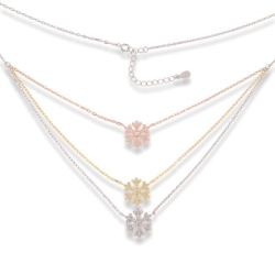 Colier din argint placat cu aur  cu pietre Cubic Zirconia Incolor