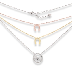 Colier din argint placat cu aur  cu pietre Cubic Zirconia Incolor