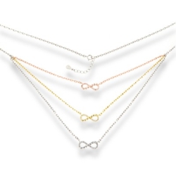 Colier din argint placat cu aur  cu pietre Cubic Zirconia Incolor