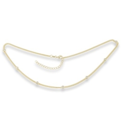 Colier din argint placat cu aur  cu pietre Cubic Zirconia Incolor