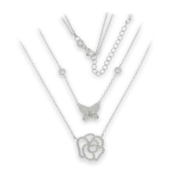 Colier din argint  cu pietre Cubic Zirconia Incolor