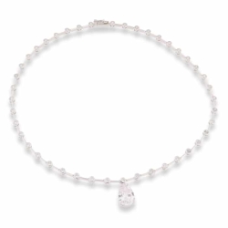 Colier din argint  cu pietre Cubic Zirconia Incolor