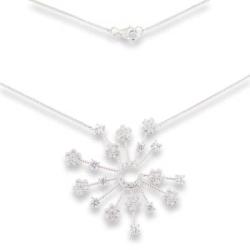 Colier din argint  cu pietre Cubic Zirconia Incolor