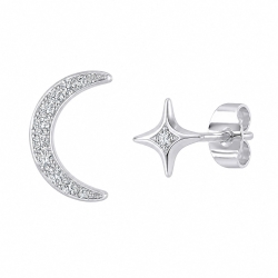 Cercei Pusete din argint  cu Cubic Zirconia Incolor