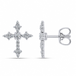 Cercei Pusete din argint  cu Cubic Zirconia Incolor