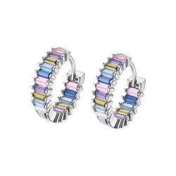 Cercei din argint cu Cubic Zirconia Multicoloră
