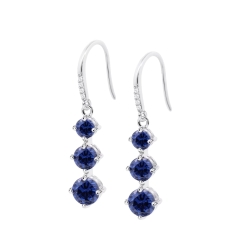 Cercei din argint cu Cubic Zirconia Incolor, Cubic Zirconia Liliachiu