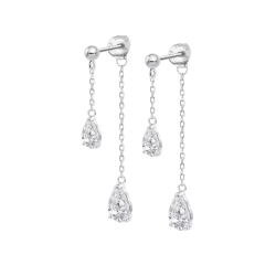 Cercei din argint cu Cubic Zirconia Incolor