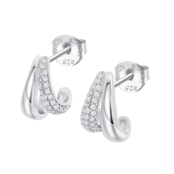 Cercei din argint cu Cubic Zirconia Incolor