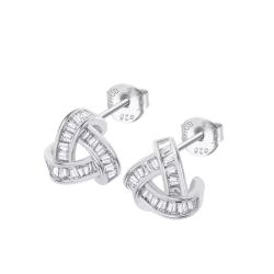 Cercei din argint cu Cubic Zirconia Incolor