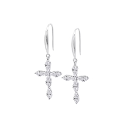 Cercei din argint cu Cubic Zirconia Incolor