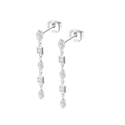 Cercei din argint cu Cubic Zirconia Incolor