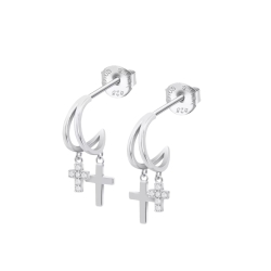 Cercei din argint cu Cubic Zirconia Incolor