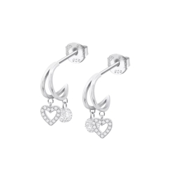 Cercei din argint cu Cubic Zirconia Incolor