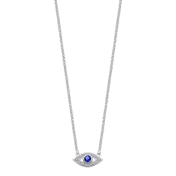 Colier din argint cu Cubic Zirconia Incolor, Cubic Zirconia Albastru