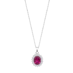 Colier din argint cu Cubic Zirconia Incolor,