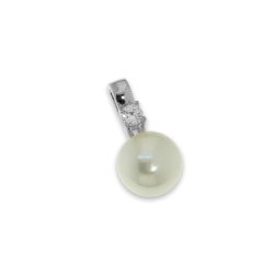 Pandantiv din argint  cu pietre Cubic Zirconia Incolor, Perla Imit.