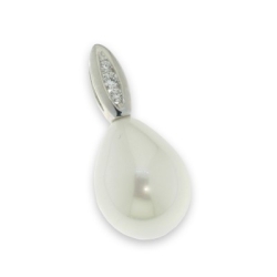 Pandantiv din argint  cu pietre Cubic Zirconia Incolor, Perla Imit.