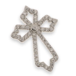 Cruce din argint  cu pietre Cubic Zirconia Incolor
