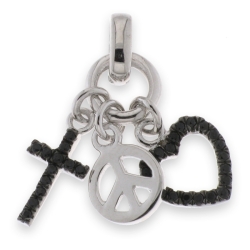 Pandantiv din argint  cu pietre Cubic Zirconia Negru