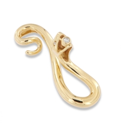 Pandantiv din argint placat cu aur  cu pietre Cubic Zirconia Incolor