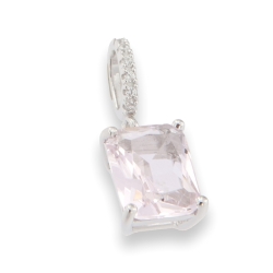 Pandantiv din argint  cu pietre Cubic Zirconia Incolor, Cubic Zirconia Roz