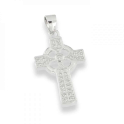 Cruce din argint  cu pietre Cubic Zirconia Incolor