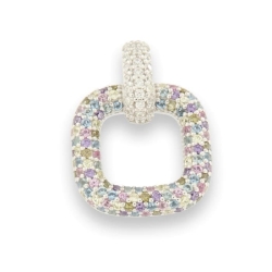 Pandantiv din argint  cu pietre Cubic Zirconia Galben, Cubic Zirconia Albastru și Cubic Zirconia Roz