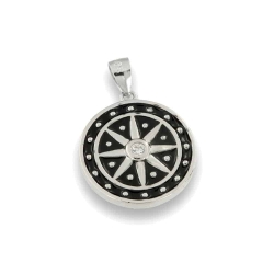 Pandantiv din argint  cu pietre Cubic Zirconia Incolor, Finift