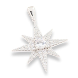 Pandantiv din argint  cu pietre Cubic Zirconia Incolor