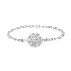 Inel din aur alb cu pietre Diamant