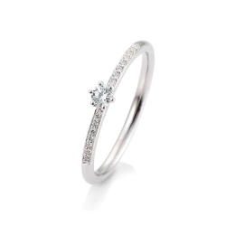 Inel din aur alb cu pietre Diamant