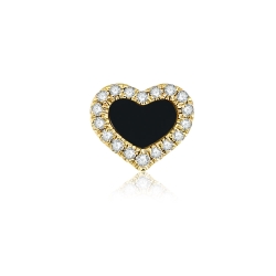 Pandantiv din aur galben cu pietre Diamant, Onix negru
