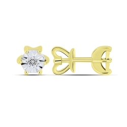 Cercei Pusete din aur galben cu pietre Diamant