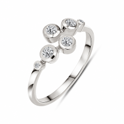 Inel din aur alb cu Cubic Zirconia Incolor